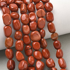 Natural Red Jasper Beads Strands, Tumbled Stone, Nuggets