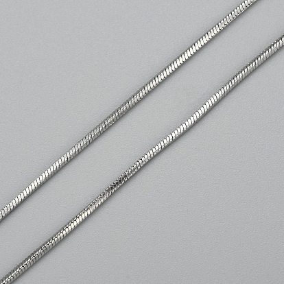 304 Stainless Steel Square Snake Chains Necklaces, with Lobster Claw Clasps