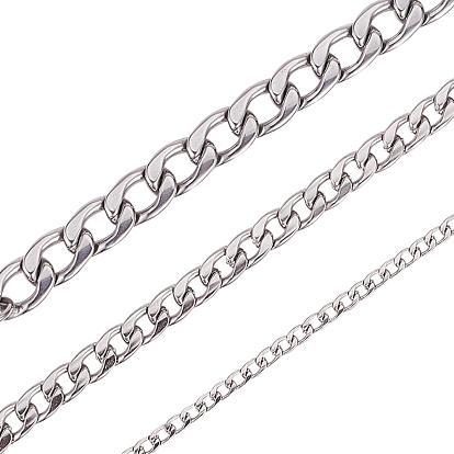 304 Stainless Steel Curb Chains  Necklaces, with Lobster Claw Clasps