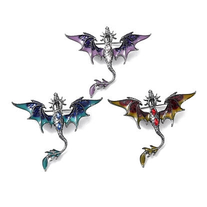 Булавки с эмалью дракона, штыри отворотом сплава горного хрусталя для одежды рюкзака