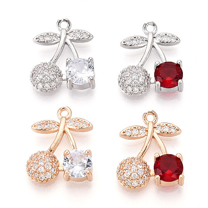 Латунные микро проложить кубического циркония подвески, без кадмия, без никеля и без свинца, вишня