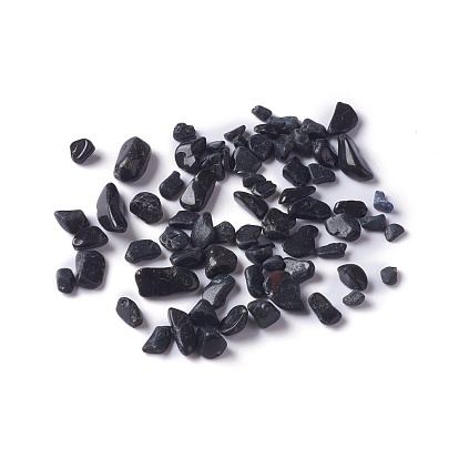 Natural Black Tourmaline Chip Beads, No Hole/Undrilled
