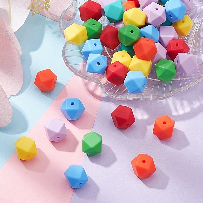 Perles focales hexagonales en silicone écologique de qualité alimentaire, perles à mâcher pour les jouets de dentition, Diy soins infirmiers colliers faisant