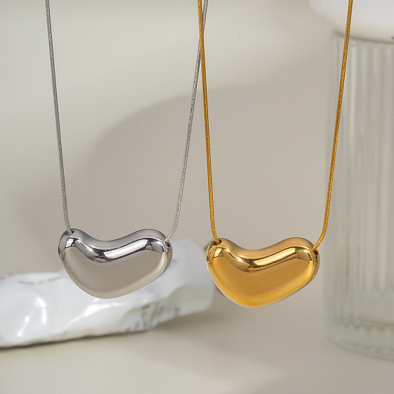 Ожерелья с подвеской в форме сердца из нержавеющей стали в европейском стиле для женщин и мужчин