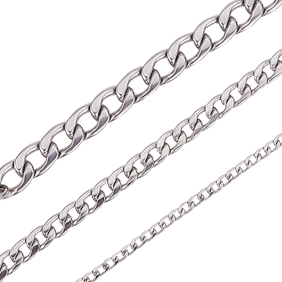304 Stainless Steel Curb Chains  Necklaces, with Lobster Claw Clasps