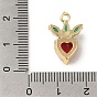 Brass Micro Pave Colorful Cubic Zirconia Pendants, Heart