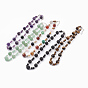Natural Gemstone Beaded Necklaces, with Brass Lobster Claw Clasps and Extender Chains, Platinum