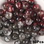 50Pcs Opaque UV Reactive Beads, Color Changing Beads, Round, with Glitter Powder