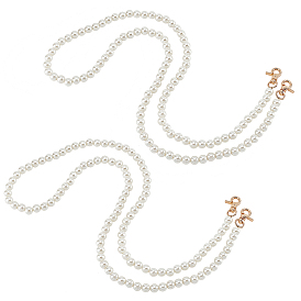 2шт. лямки для сумок из АБС-пластика с имитацией жемчуга, с поворотной застежкой из цинкового сплава светлого золота, для аксессуаров для замены сумок