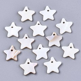 Natural Freshwater Shell Charms, Star