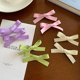 Sweet Color Butterfly Bow Hair Clip with Satin Ribbon Hairpin - Spring/Summer Hair Accessories.