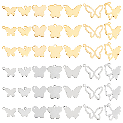 84 piezas 14 estilo 201 dijes de acero inoxidable, mariposa