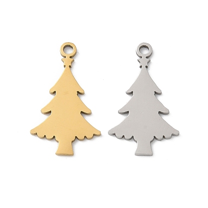 201 подвески из нержавеющей стали, очарование рождественской елки, лазерная резка, ионное покрытие (ip)