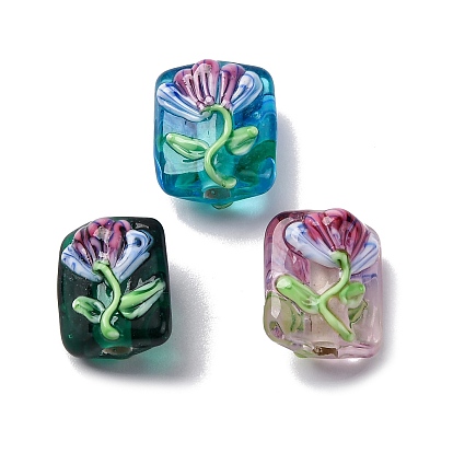 Бусины лэмпворк , Прямоугольник с цветком