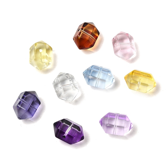 Окрашенные и нагретые прозрачные стеклянные бусины, имитация драгоценных камней, пуля, граненые