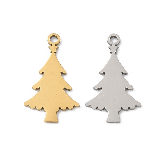 201 подвески из нержавеющей стали, очарование рождественской елки, лазерная резка, ионное покрытие (ip)