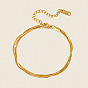 304 Chaîne serpent en acier inoxydable 3 Bracelets à plusieurs rangs pour femmes