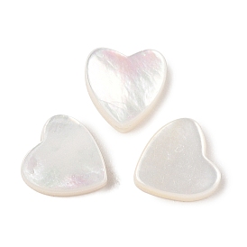 Natural White Shell Beads, Heart