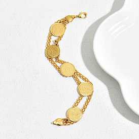 Модные латунные двухслойные женские браслеты-монеты