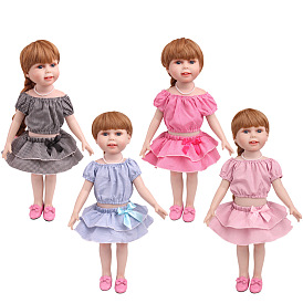 Сетка узор ткань кукла платье костюм, наряды для кукол, подходит для 18 дюймовых американских кукол