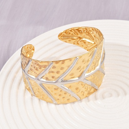 304 женские браслеты-манжеты из нержавеющей стали, лист, ионное покрытие (ip)