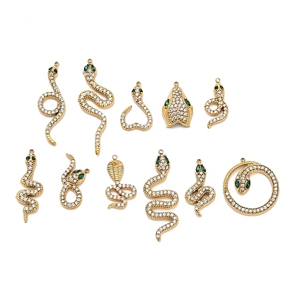 304 подвески из нержавеющей стали, змея, с кубическим цирконием и стеклом, ионное покрытие (ip)