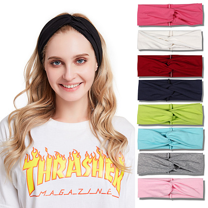 Breathable Sweat-wicking Sports Headband with Crossed Fabric Design