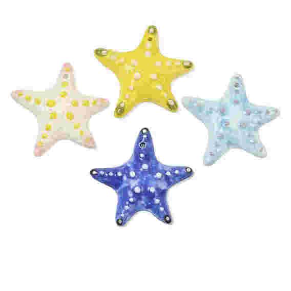 Ручной работы фарфора большие кулоны, морская звезда