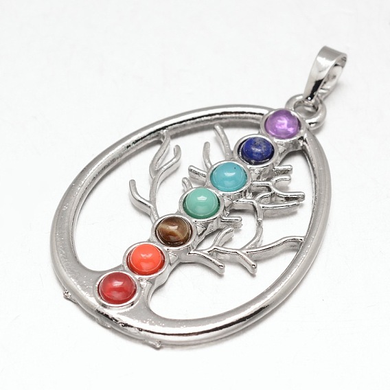 Chakra Schmuck Messing Edelstein Teardrop Anhänger, Cadmiumfrei und Nickel frei und Bleifrei