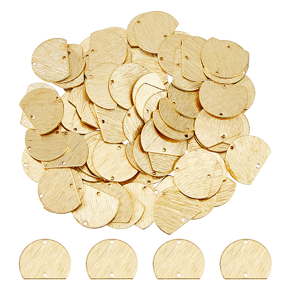 80 шт. латунные подвески для разъемов, полукруглые звенья, штамповка пустой метки