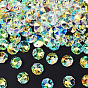 Electroplated Glass Connector Charms, Faceted Octagon Links, AB Color Plated
