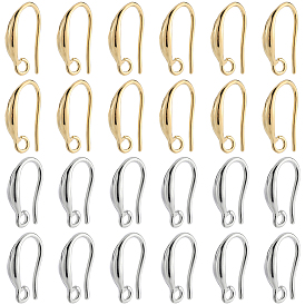 24 paires 2 couleurs boucles d'oreilles en laiton, avec boucle horizontale