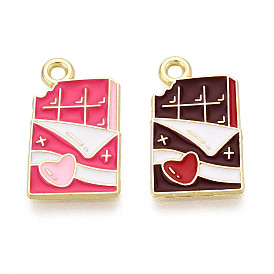 Подвески из сплава с эмалью ко дню святого валентина, шоколадные чары, золотые