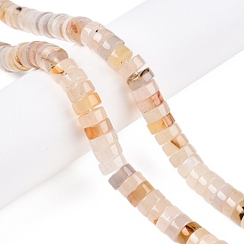 Natural White Agate Beads Strands, Heishi Beads, Disc