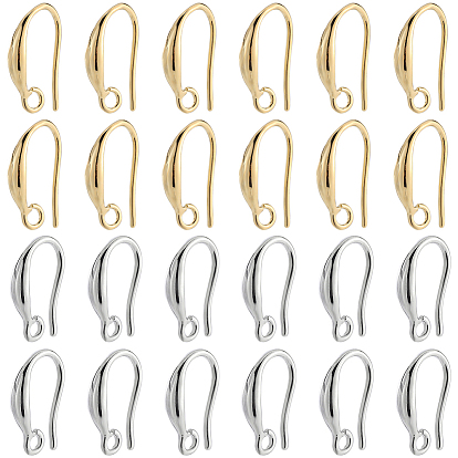 24 paires 2 couleurs boucles d'oreilles en laiton, avec boucle horizontale