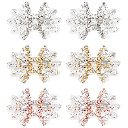 6шт. 3 стильные блестящие термоклеящиеся стразы нашивки, которые можно приклеить утюгом (с обратной стороны — термоплавкий клей), аксессуары для костюма, для свадебного пояса, цветок