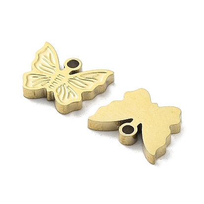 Ion Plating(IP) 316L Surgical Stainless Steel Charms, Butterfly Charm