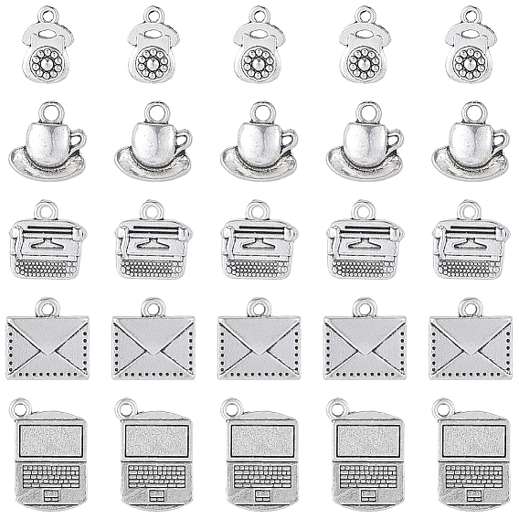 50 шт 5 стили подвески из сплава в тибетском стиле, разнообразные
