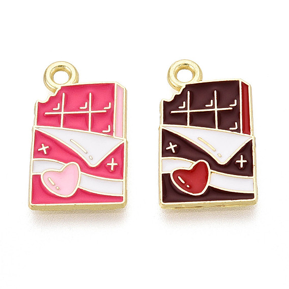 Подвески из сплава с эмалью ко дню святого валентина, шоколадные чары, золотые