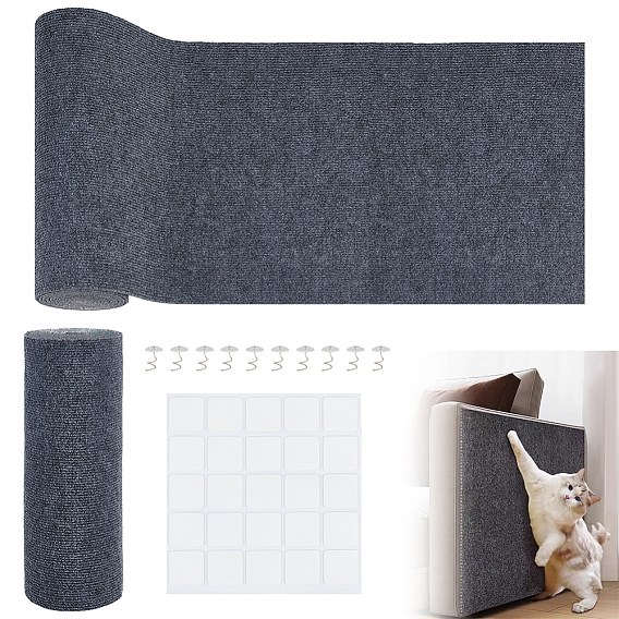 Наклейки из полиэстера для защиты мебели от царапин, наносимых кошками., с помощью акрилового двустороннего скотча и пластиковых ногтей., прямоугольные