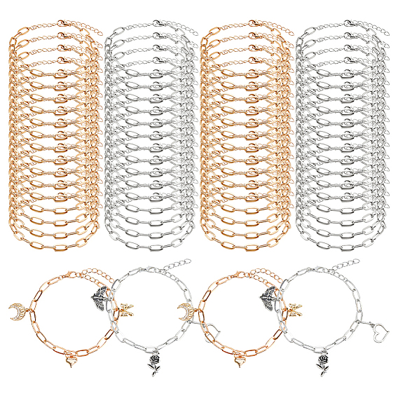 70шт. 2 цвета, браслеты-цепочки из скрепки для женщин