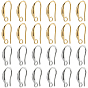 24 Pairs 2 Colors Brass Earring Hooks, with Horizontal Loop