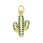 Латунные микро проложить кубического циркония подвески, кактус прелести, долговечный, стойки покрытие, без свинца и без кадмия, зелёные