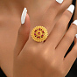 Anillos de latón con micro pavé de circonitas cúbicas para mujer, rondo