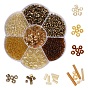7 Style Transparent & Trans & Metallic Colours Glass Seed Beads, Glass Bugle Beads, for Jewelry Making