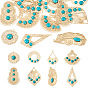 16 шт. 8 стили латунные большие подвески, с синтетическими бирюзовый, разнообразные
