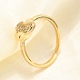 Латунные кольца-манжеты с микропаве и прозрачным цирконием для женщин, без кадмия, без никеля и без свинца, рыба