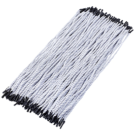 Cordons torsadés ronds en polyester, avec un embout de cordon noir, pour la fabrication de poignée de corde de sac de cadeau de bricolage