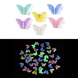 Luminous Resin Decoden Cabochons, Glow in the Dark, Two Tone Butterfly