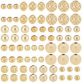 120шт. 12 стили латунные и сплавные разделительные бусины, круглые